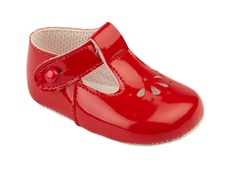 Bay Pod/Early Days  * BP617r  Red Patent Pre-Walker Shoe (0-3)