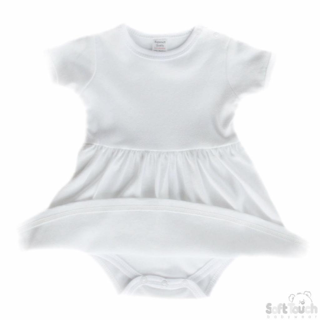 Soft Touch  * STBD630-W Bodysuit Dress (0-6 months)