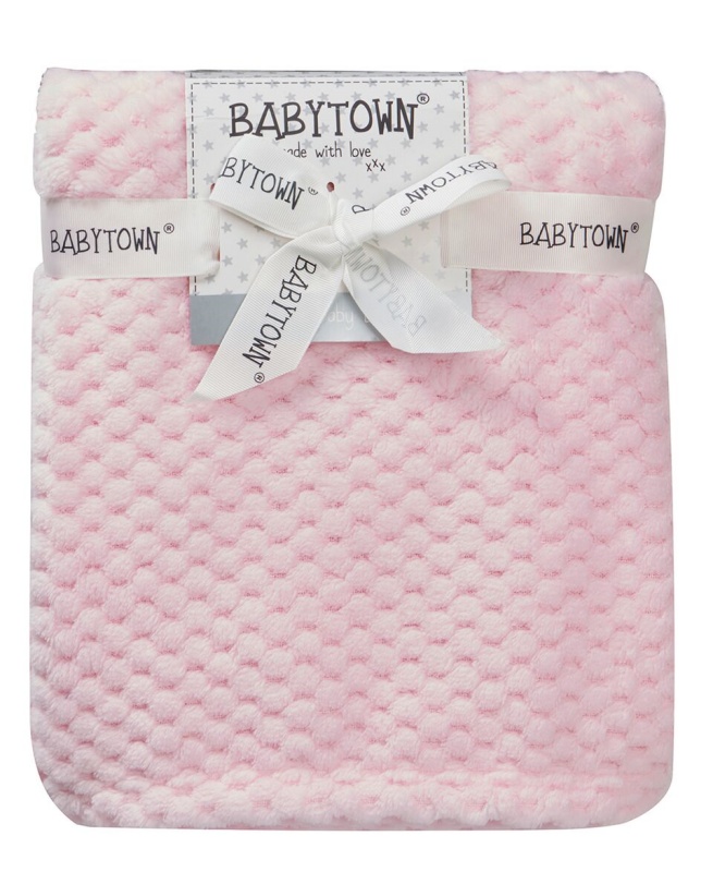 Baby Town 19C183/pink 5056188201253 BT19C183P Pink Waffle blanket