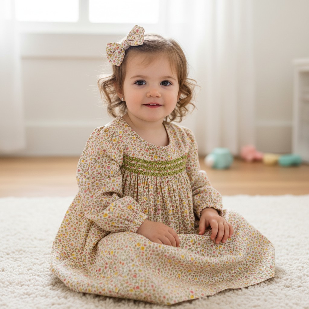 All About Emma  5050750040851 AAY3851 Smocked Floral Dress (12-24 months)