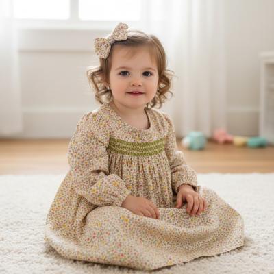AAY3851  Smocked Floral Dress  (12-24 months)
