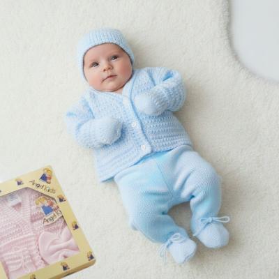 AK1037--S  Sky Blue Boxed Knitted Set  (0-6 months)