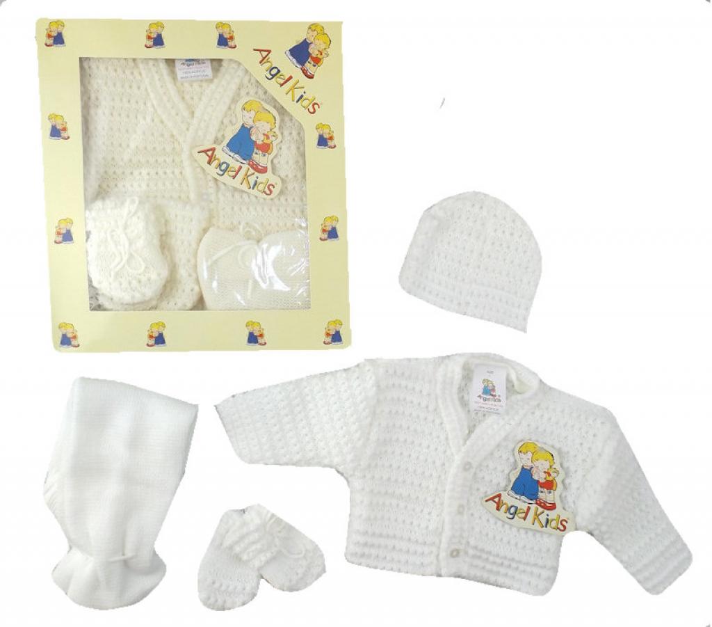 Angel Kids 1037 * AK1037w White Only Knitted Set