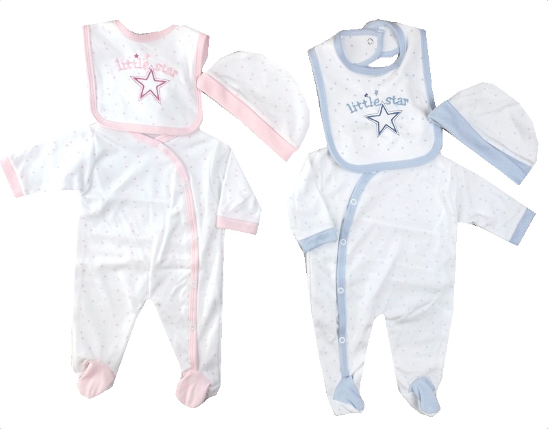 Angel Kids  5038579012495 AK1249 "Little Star" Three Piece Layette Set (singles)