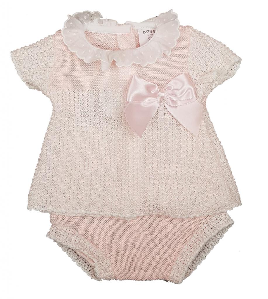 AK1393P Perle Knitted "Bow" Jam Pant Set (09m)