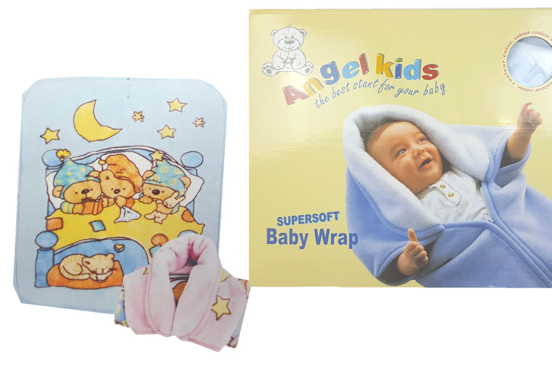 Angel Kids  5038579064234 AK6423P Pink Fleece "Teddy" Baby Wrap (0-6 months)