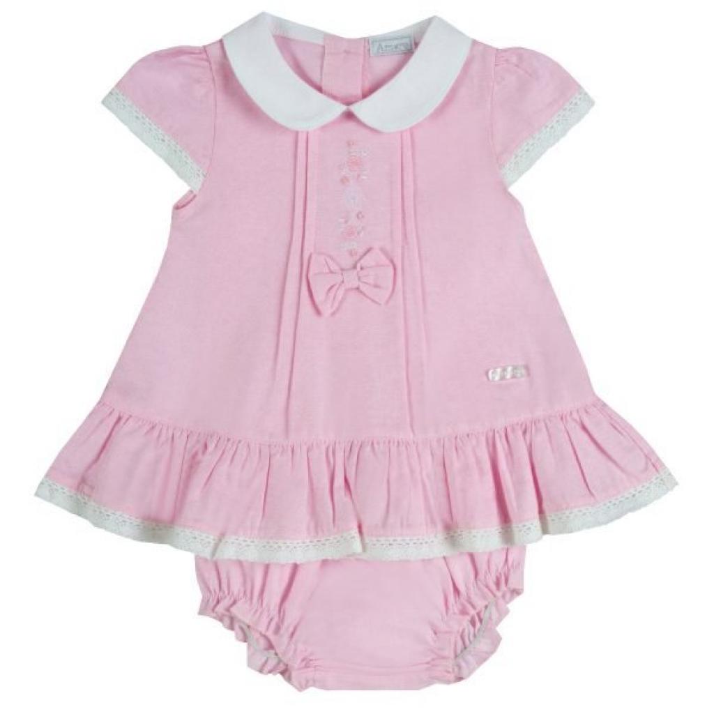 Amore By Kris X Kids 4012A  AM4012A "Bow and Flowers" Dress Set (0-9 Months)
