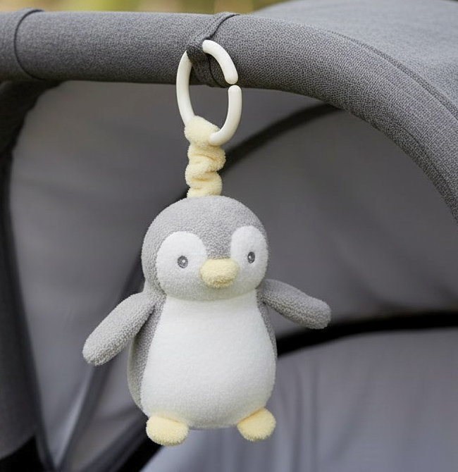 Aurora 60965 5034566609655 AU61061G PomPom Penguin Pram Toy 14cm