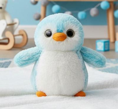 AU73888S  PomPom Penguin Blue 15cm 