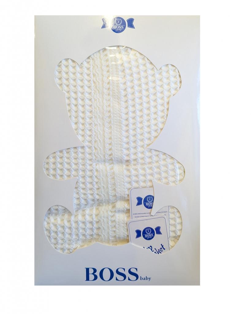 BOSSBaby  1025215487896 BB1025C Ivory Boxed Shawl with border