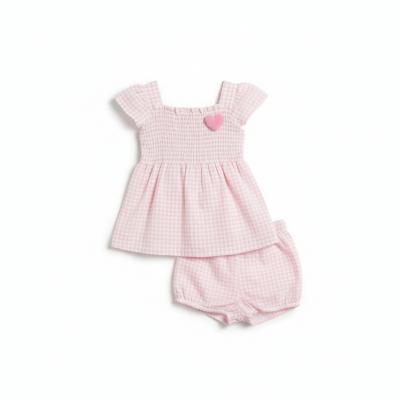 Beyaz Baby Collection BS-0846  BB2569P Shirred Gingham Set (9-24 months)