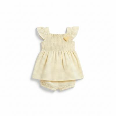 Beyaz Baby Collection BS-0846  BB2569Y Shirred Gingham Set (9-24 months)
