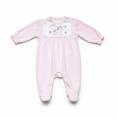 Bella Bambino  505523186769 BB8827-P Velour with Unicorn Bib (0-9 months)