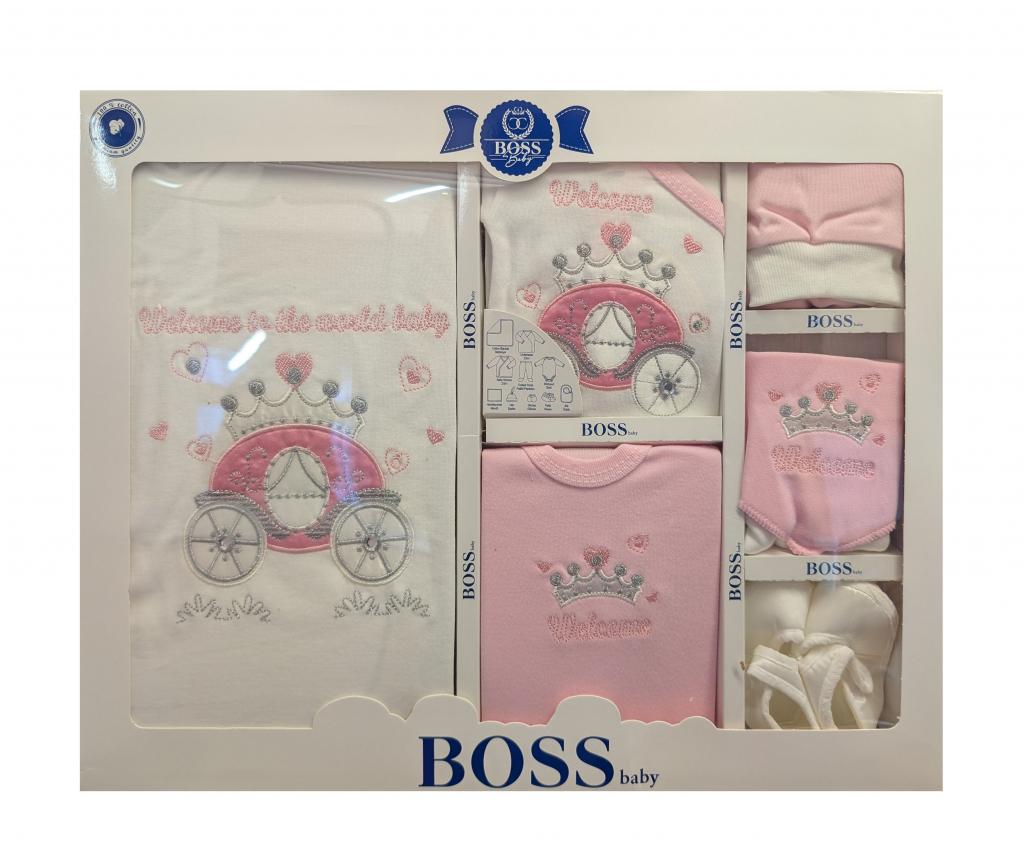 BOSSBaby   BBCC704WP  10 Piece boxed  Gift Set "Carriage" White &Pink