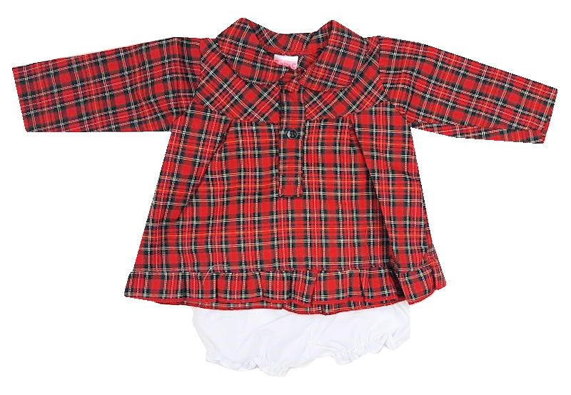 Baby C  5038579075421 BC7542 Tartan Dress Set (0-9 months)