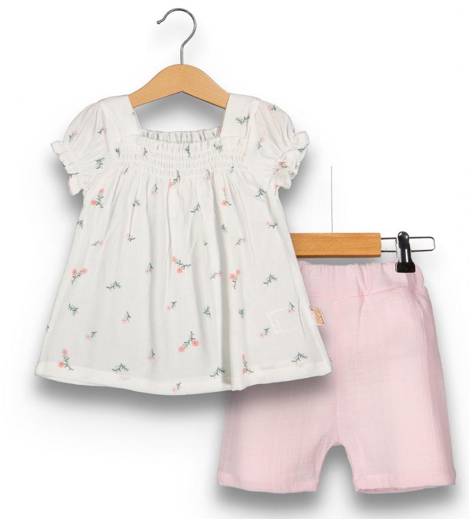 Beyaz Baby Collection 2212 8678678661125 BE2212P Pink Shorts Set ( 6-24 months)