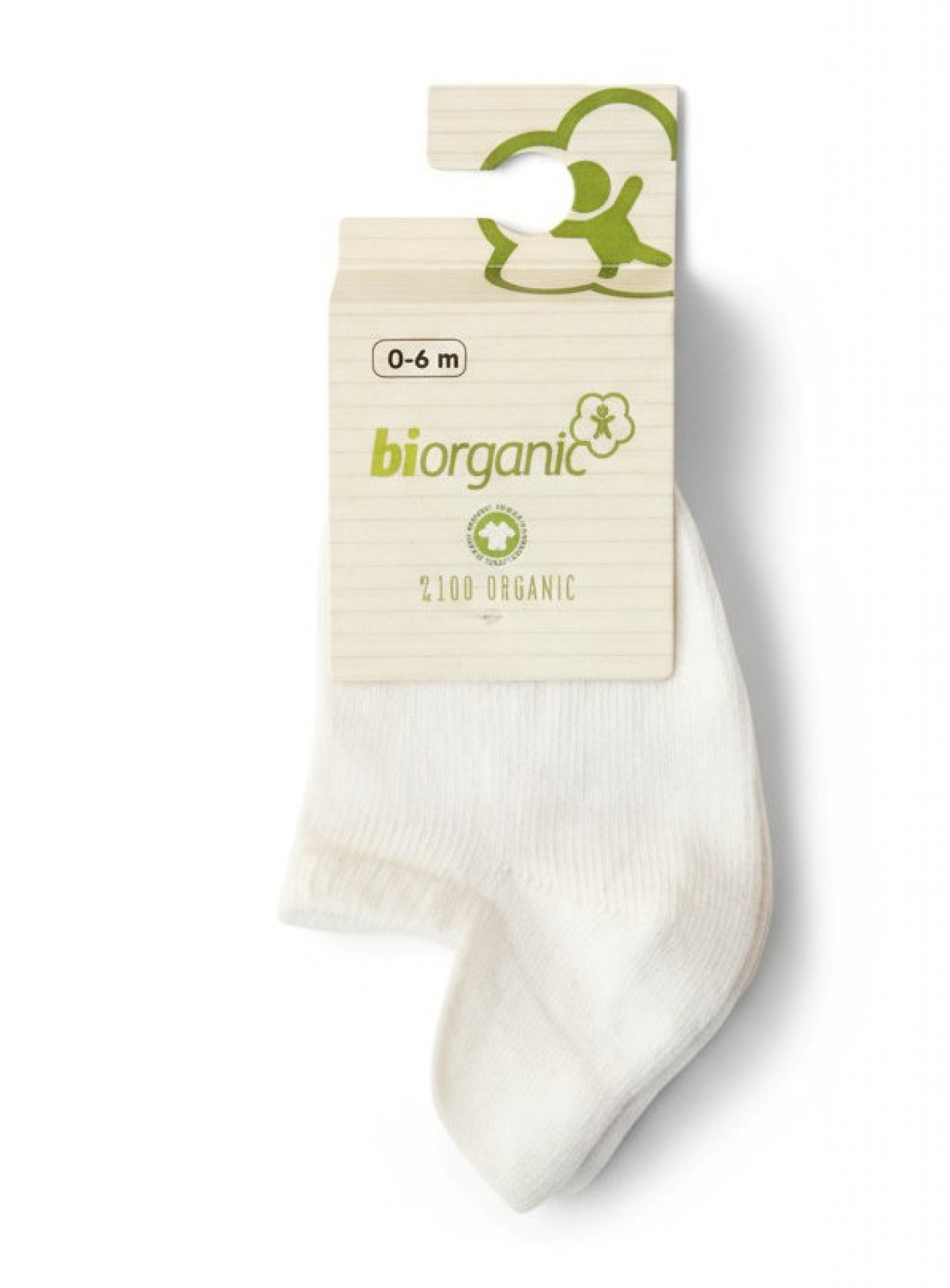 BiOrganic China 8680767146924 BI68389W-B White Organic Sneaker Socks (12-18 months)