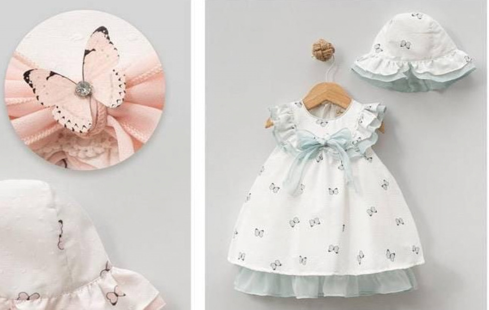 Bello Joy   BJ2195-G Green Butterfly dress set(3-24 months)