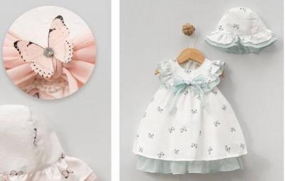 BJ2195-G  Green Butterfly dress set (3-24 months)