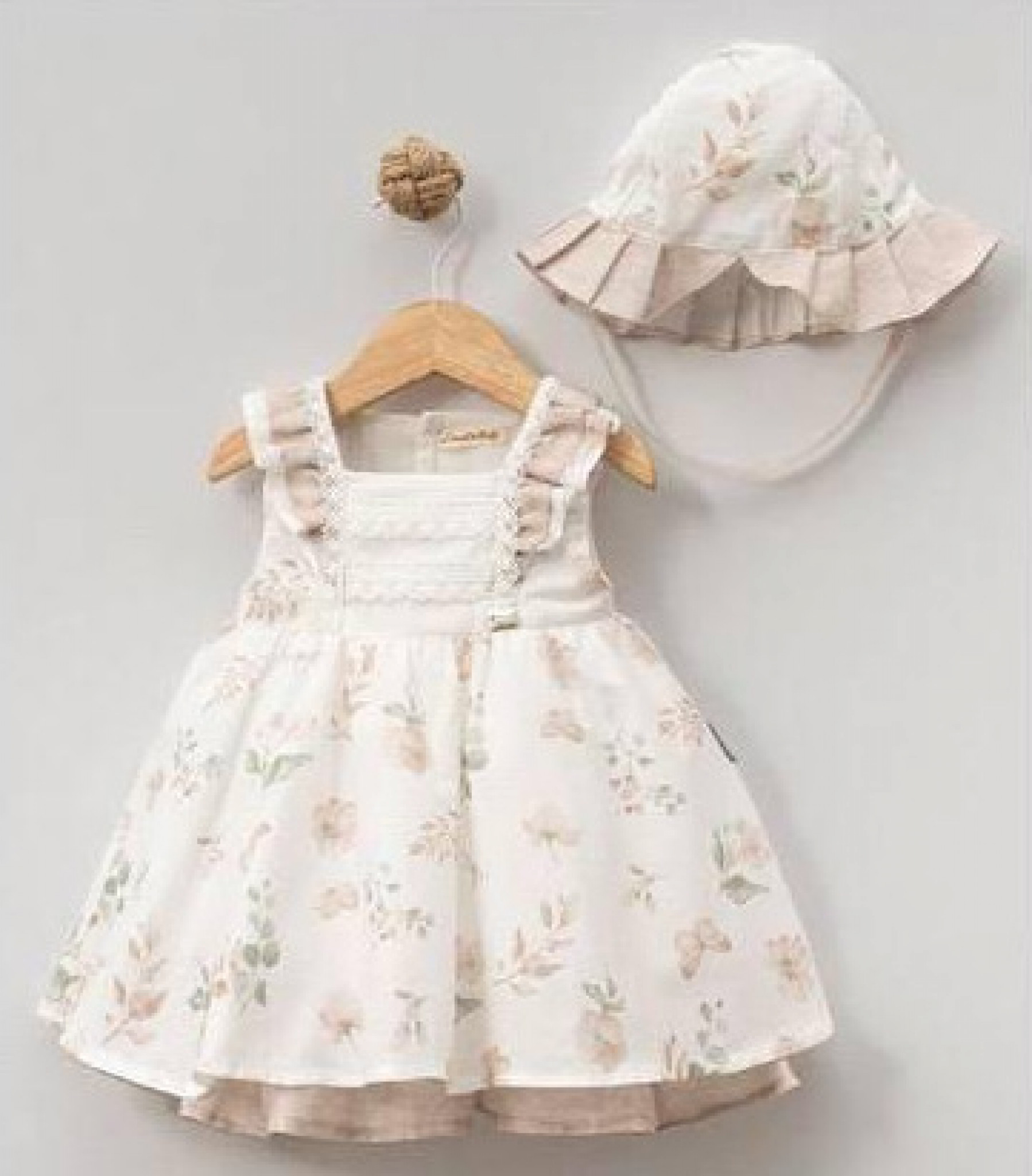 Bello Joy   BJ2201-Bi Ecru Botanical dress set(3-24 months)