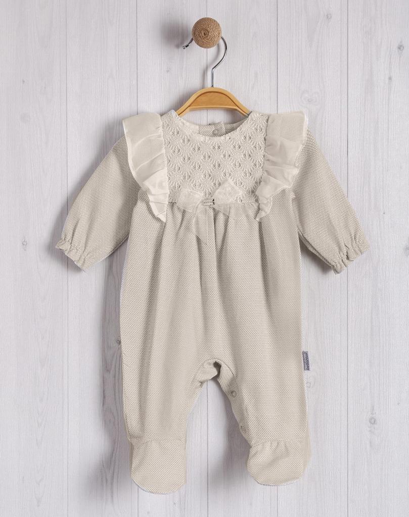 Bello Joy  1020018032595 BJ3252-G Grey Lace all in one (0-9 months)