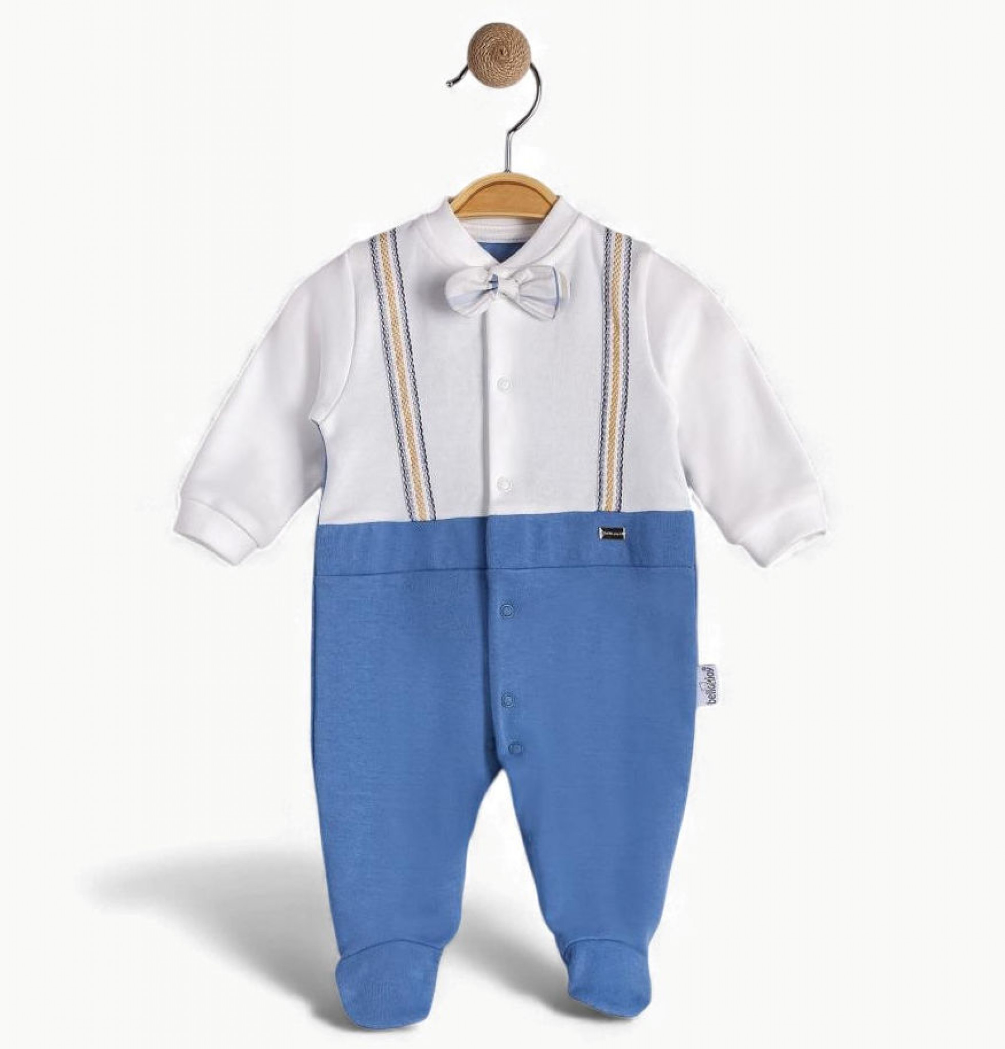 Bello Joy  1020018032595 BJ3255-B Blue Braces all in one (0-9 months)