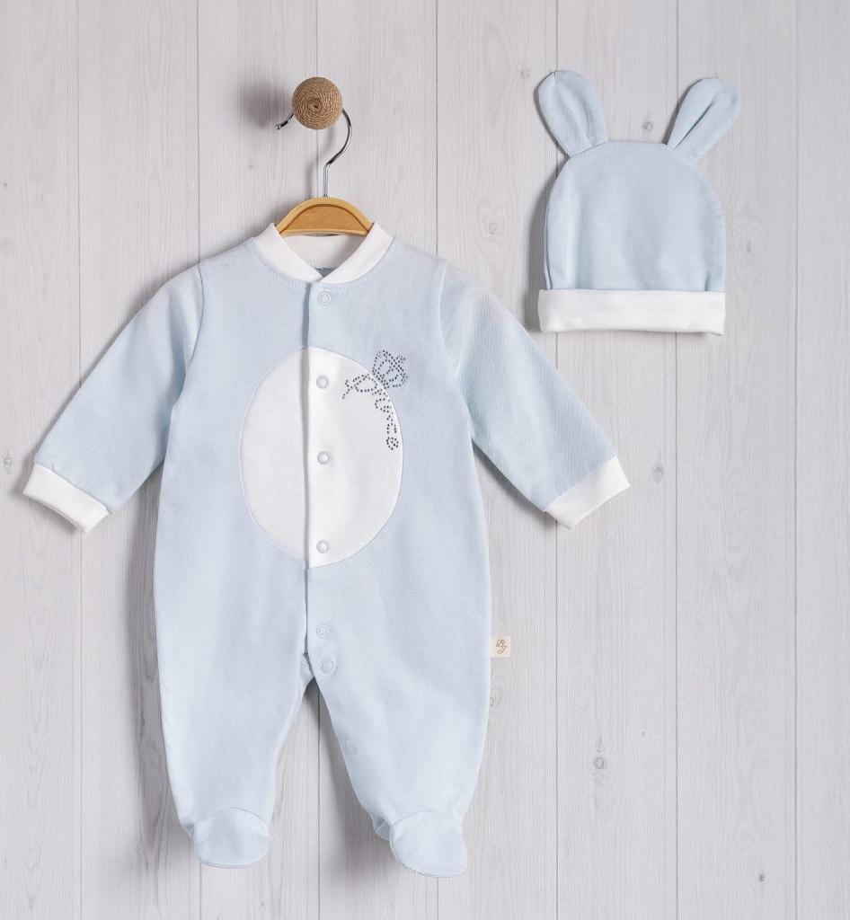 Bello Joy  1020018032564 BJ3256-B Sky Bunny hat "Prince" all in one (0-6months)