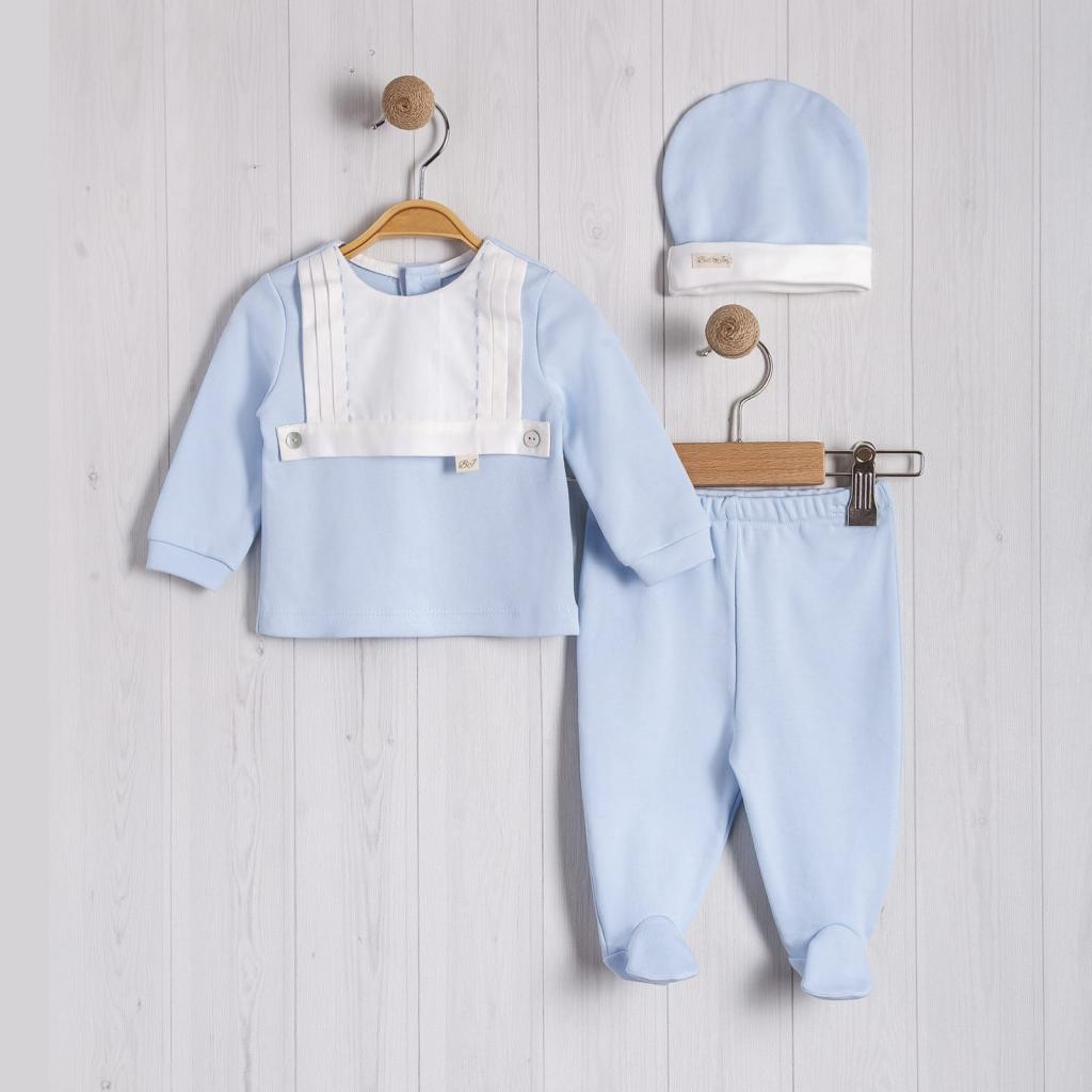 Bello Joy  1020018032656 BJ3265-B  Cotton Three Piece (0-6 months)