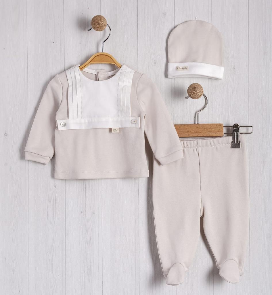 Bello Joy  1020018032656 BJ3265-Bi  Cotton Three Piece (0-6 months)