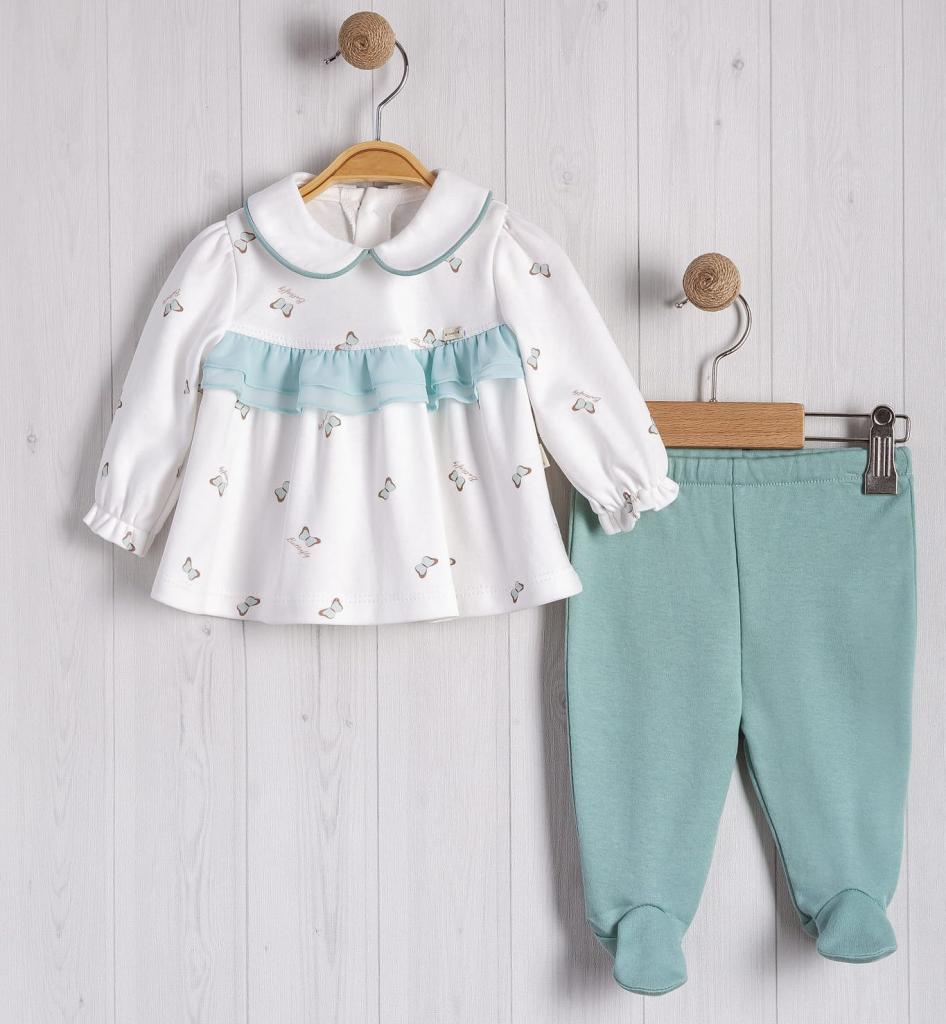 Bello Joy  1020018032687 BJ3268-Gr Organic Butterfly Two Piece (0-6 months)