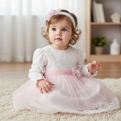 BJ3280  "Lace and Flower" Dress Set  (0-18 months)