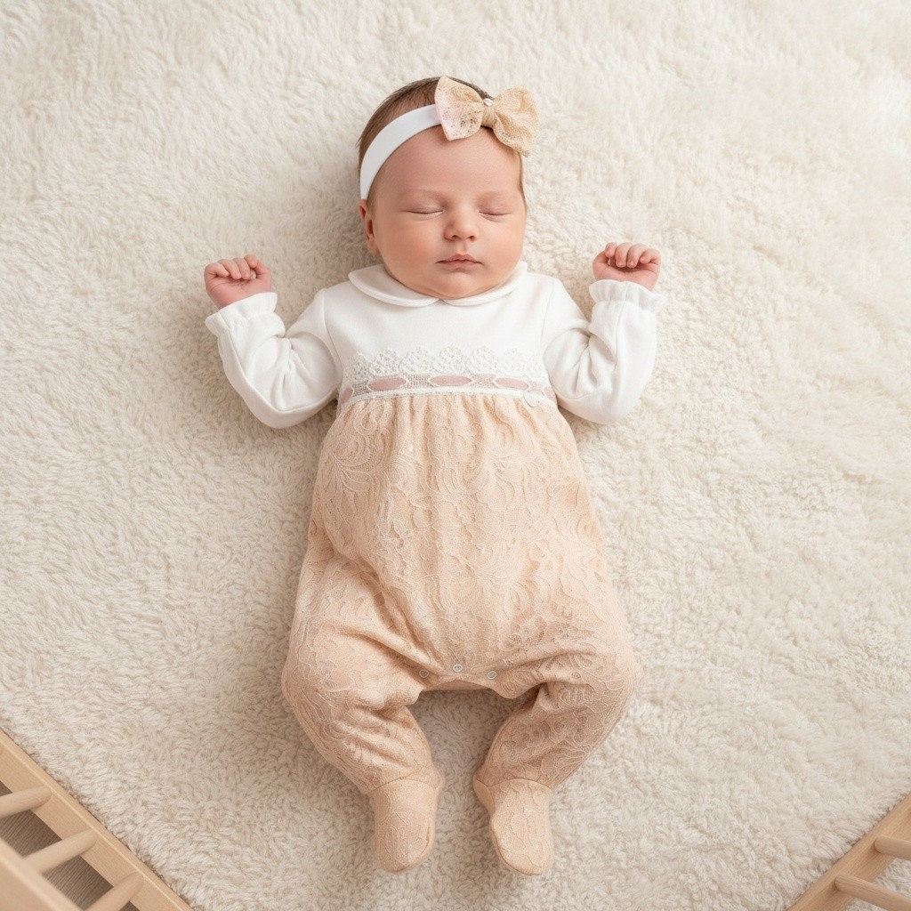 Bello Joy  * BJ3281Bi Biscuit "Lace" All In One (0-9m)