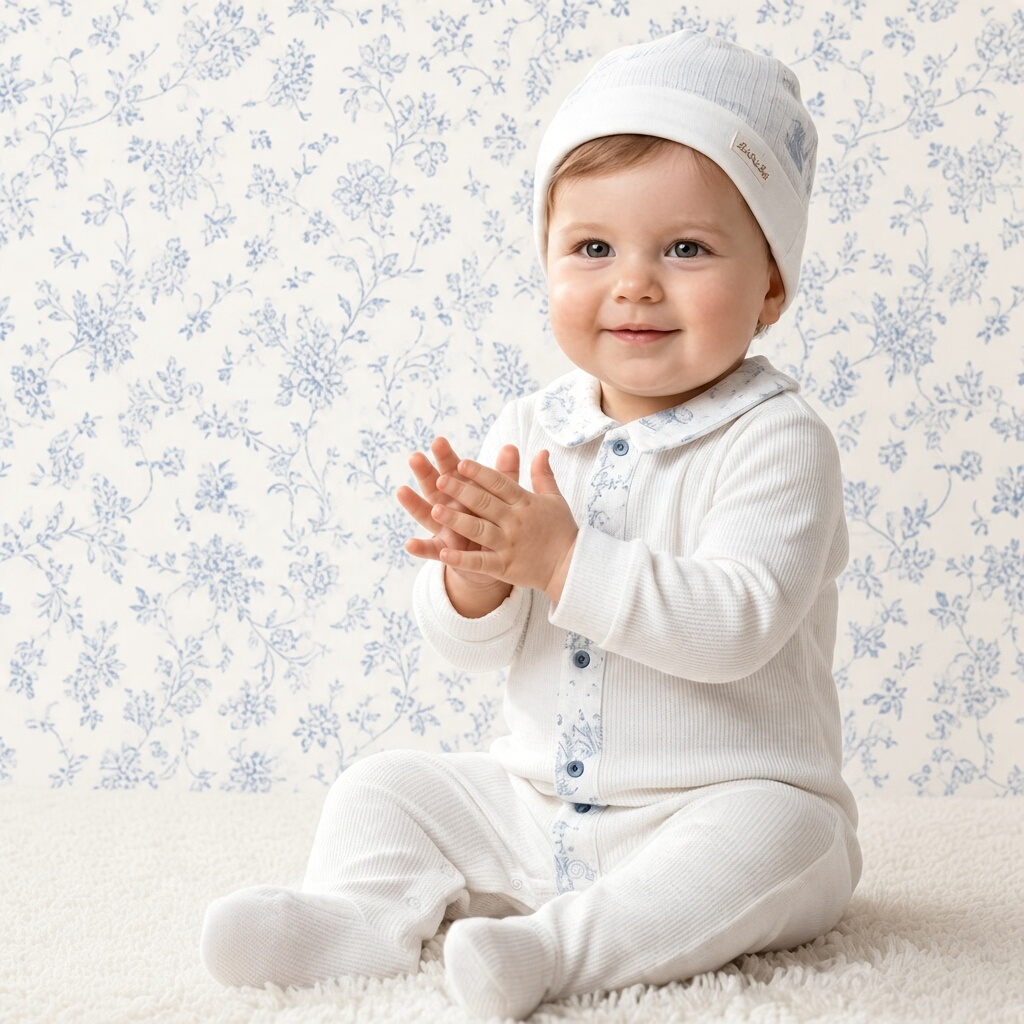 Bello Joy  * BJ3289-W White Textured All In One (0-9m)