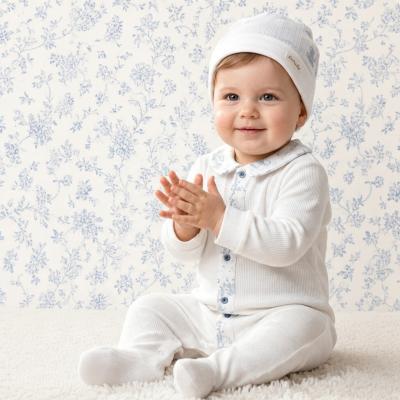 BJ3289-W  White Textured All In One  (0-9m)