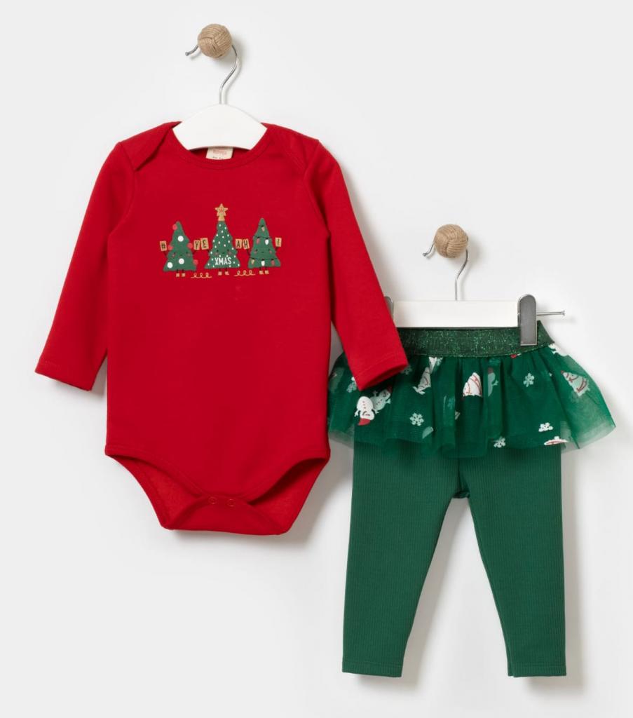 Bupper Kids China 3637454123084 BK23509R Christmas tree outfit  ( 6-18 months)