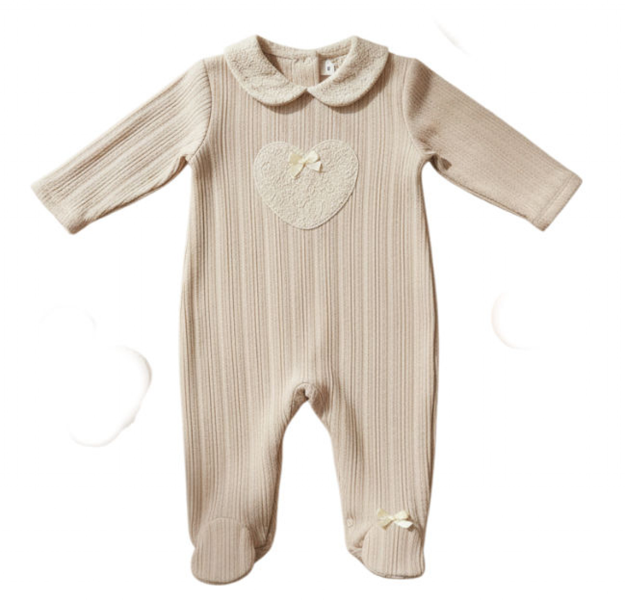 Bupper Kids 24120BEJ * BK24120-E Ecru Lace Heart All In one (3 -9 months)