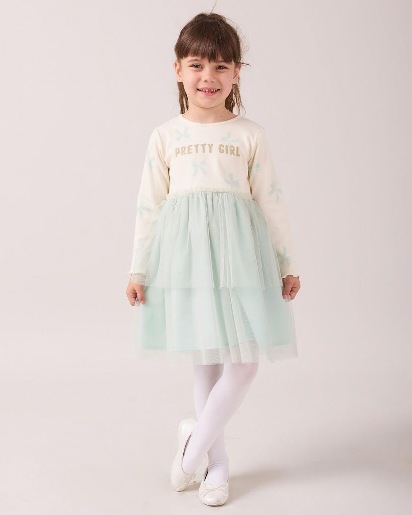 Bupper Kids 25515 * BK25515-G Green Bow Dress  (2-6 years)