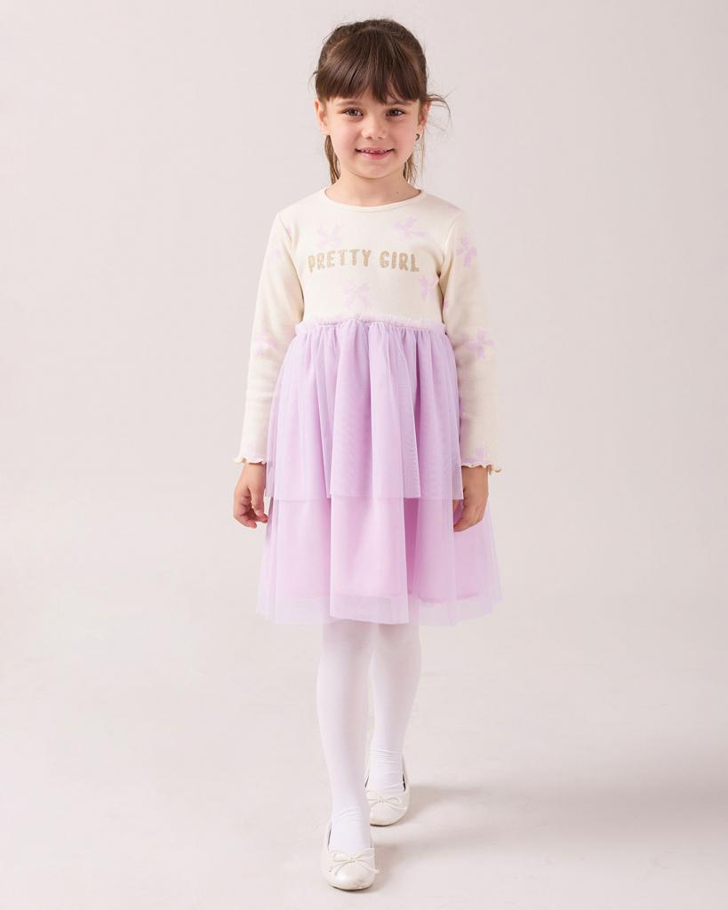 Bupper Kids 25515 * BK25515-L Lilac Bow Dress  (2-6 years)