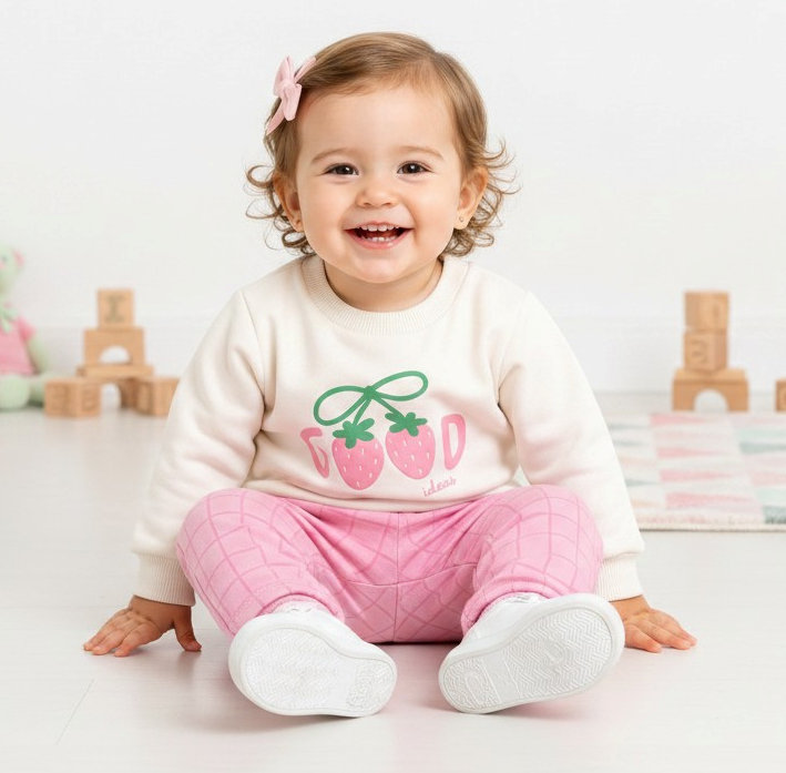 Bupper Kids   BK26212P Strawberry Top & Bottoms (9-24 months)