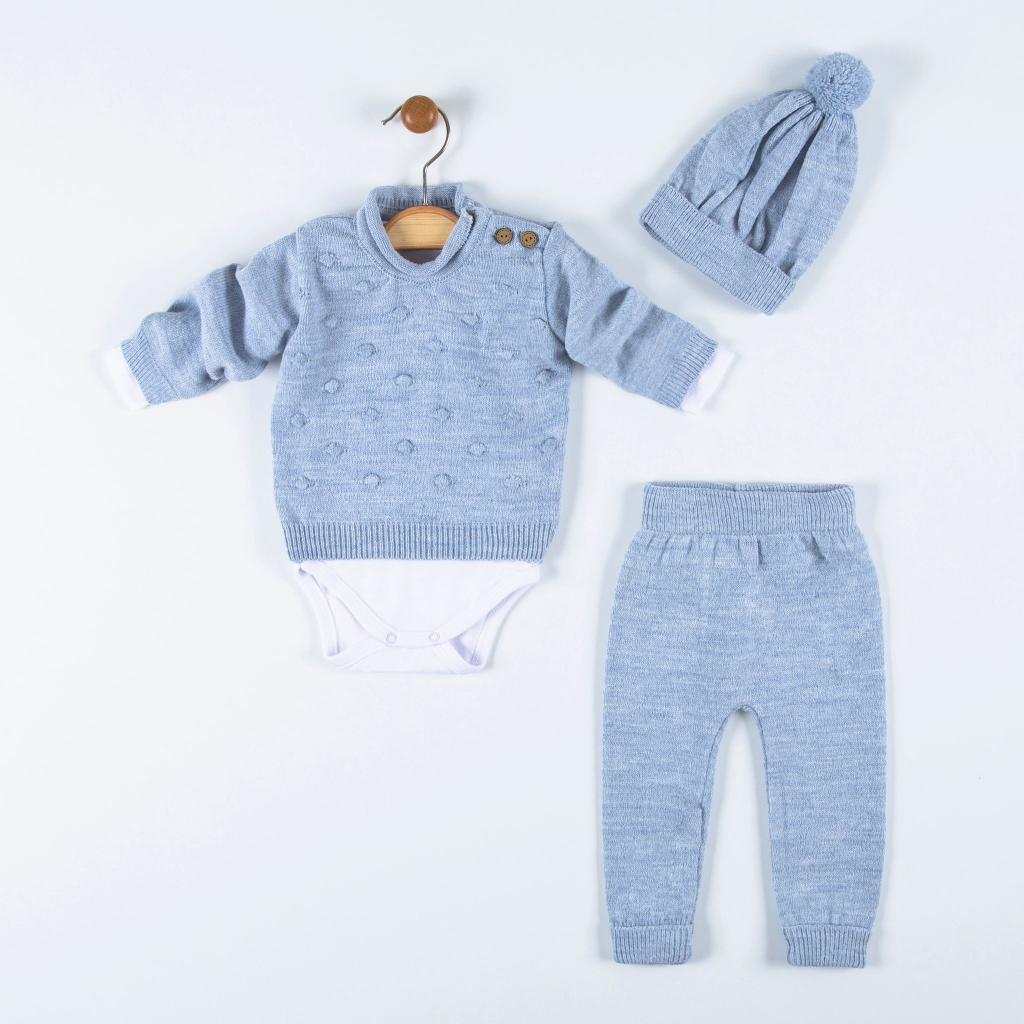 Babymy 4030 * BM4030-B Knitted set and vest(3-12 months)
