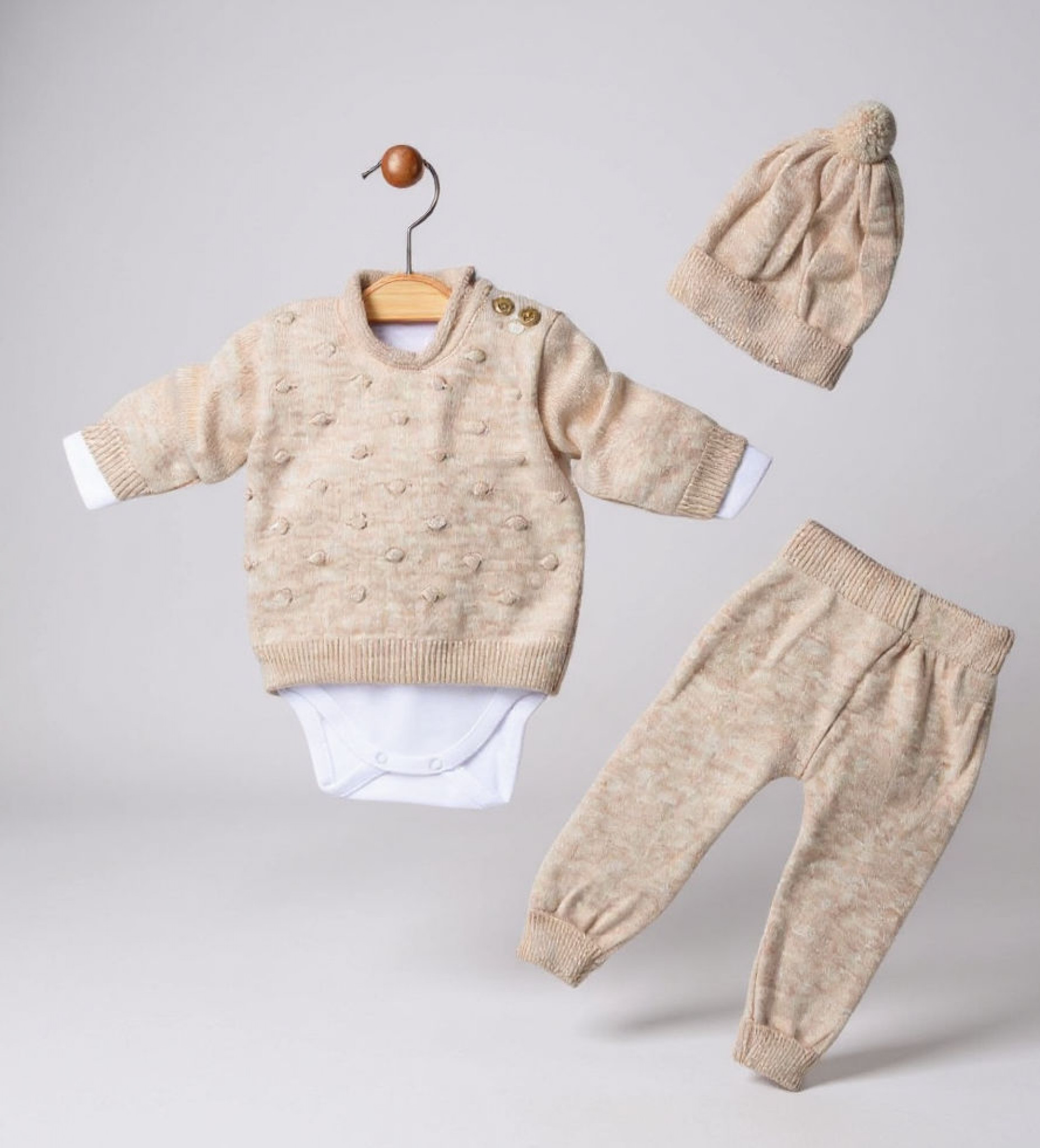 Babymy 4030 * BM4030_Bi Biscuit Knitted 4 Piece Set (3-12 months)