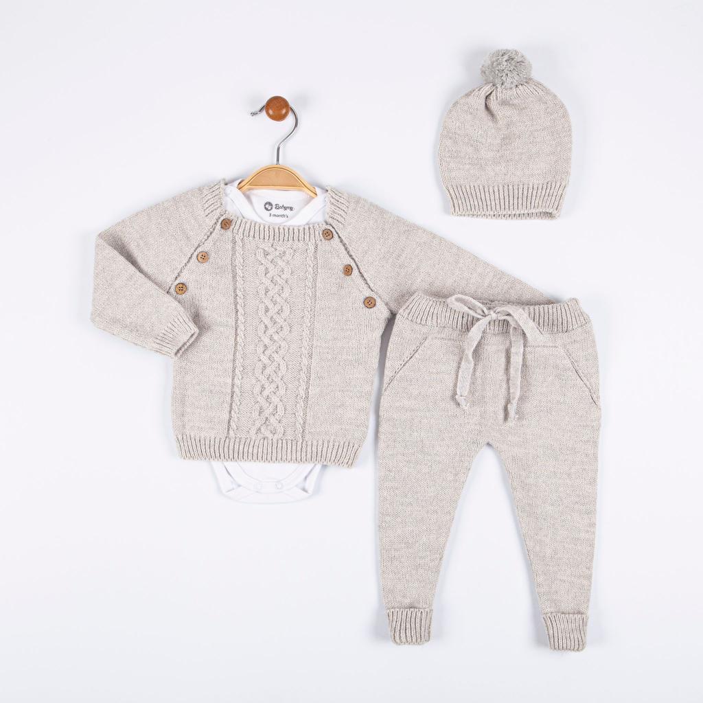 Babymy 4030 * BM4084-G Knitted set and vest(3-12 months)