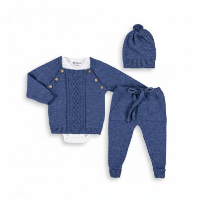 Babymy 4030 * BM4084-SB Knitted set and vest(3-12 months)
