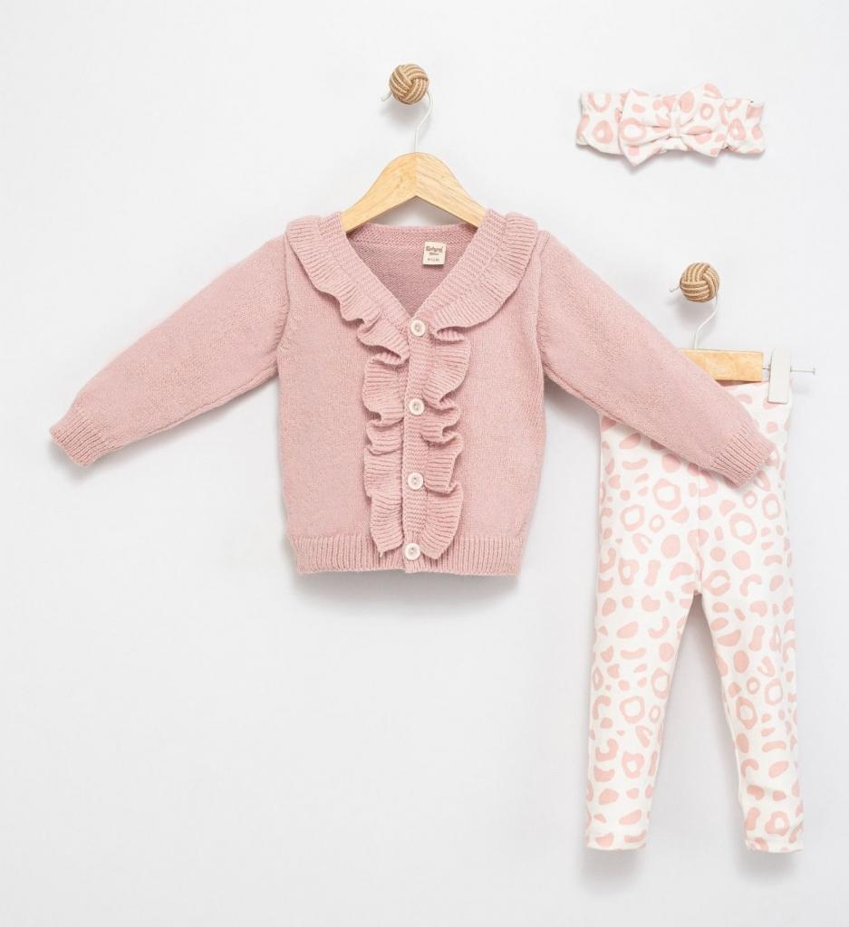 Babymy  * BM4132-DP Leopard Knit set( 6-36 months)