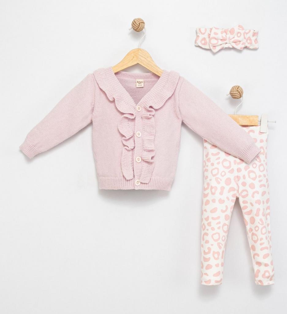 Babymy  * BM4132-P Leopard Knit set( 6-36 months)