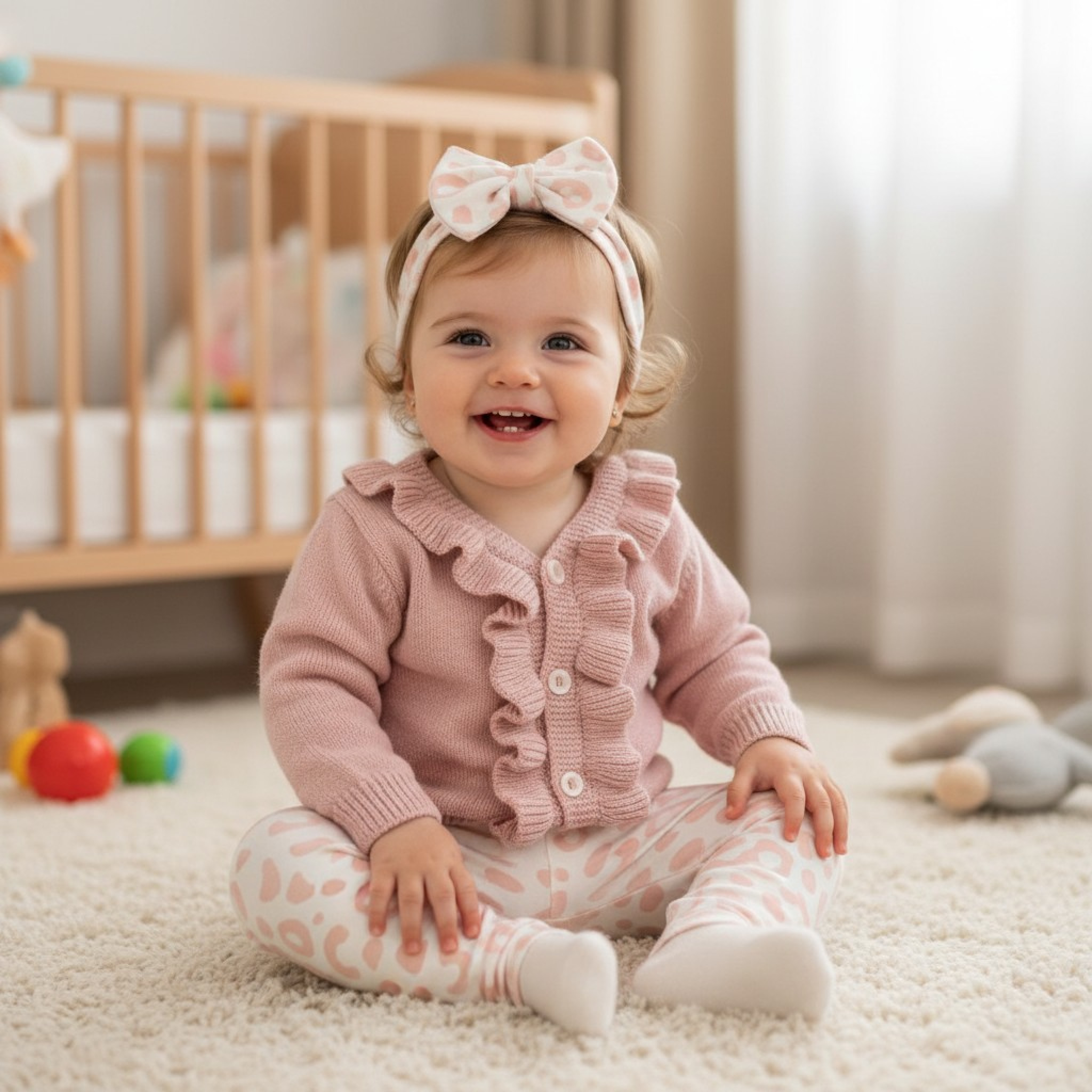 Babymy  * BM4132DP Leopard Knit Set (6-36 months)