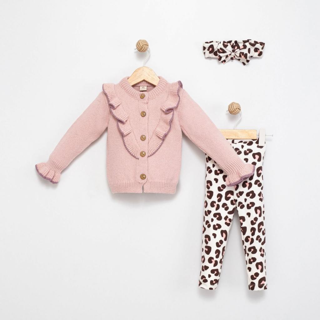 Babymy  * BM41340-DP Leopard Knit set( 6-36 months)