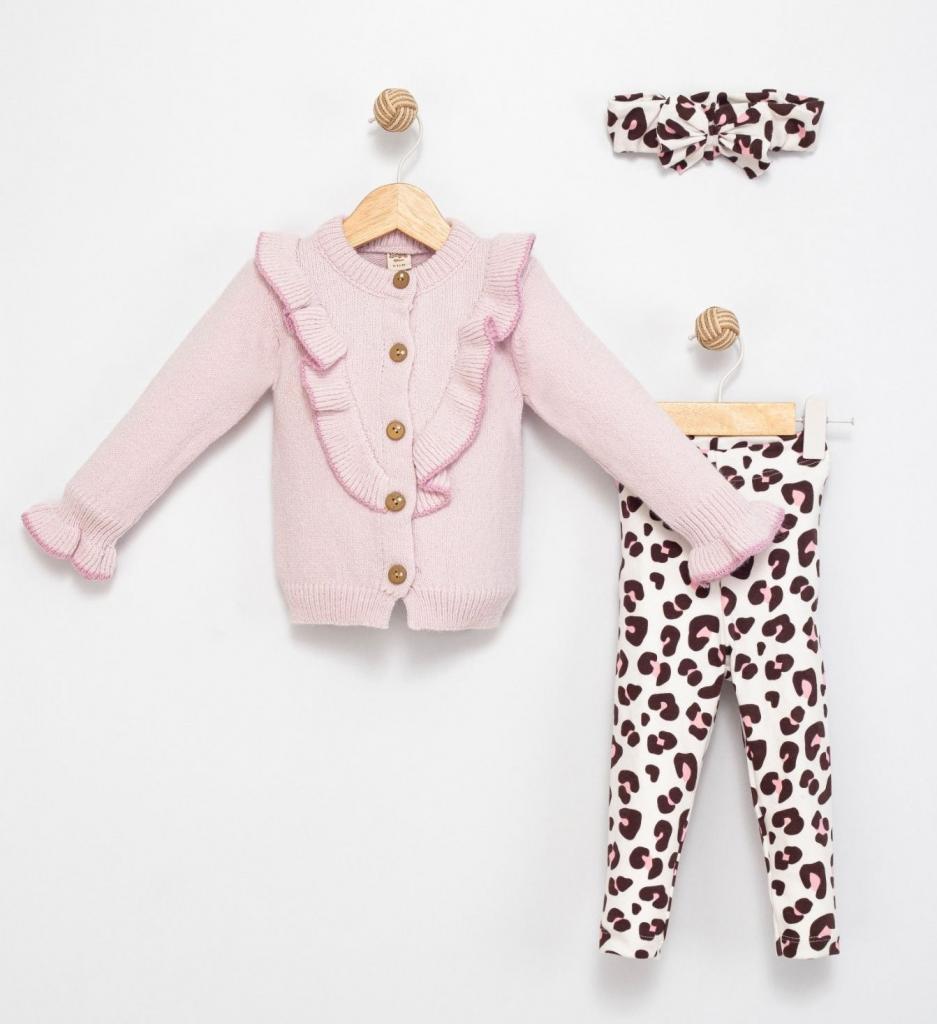Babymy  * BM41340-LP Leopard Knit set( 6-36 months)