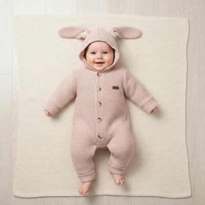 BM4175P  Bunny ears  pram suit  ( 3-12 month)
