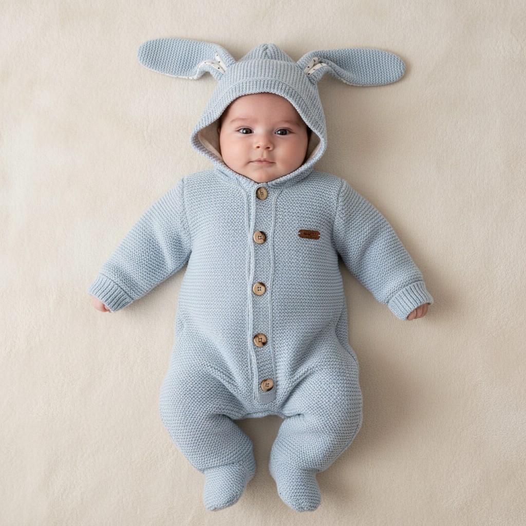 Babymy   BM4175S Bunny ears  pram suit ( 3-12 month)